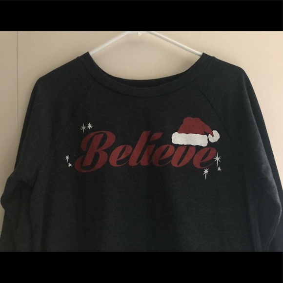 Believe Santa Cold Crush Ugly Sweater Sweatshirt M - Picture 3 of 6